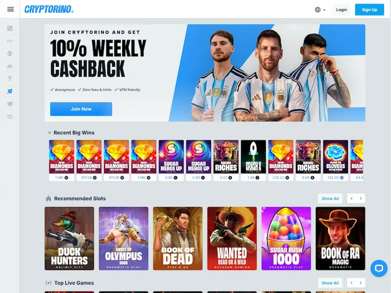 cryptorino casino home