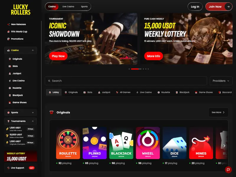 lucky rollers casino home